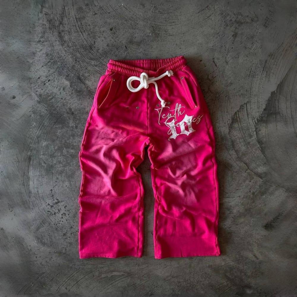 RogueWave Y2K Nové Streetwear Tepláky Pánské Dámské Joggers Harajuku Hip Hop Písmenkový Grafický Výšivka Nadměrné Kalhoty Goth Ležérní Kalhoty