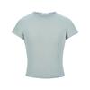 Korean Pink Slim-fit Short-sleeved T-shirt Women's Summer New Front Shoulder Crew Neck Thin Chic Bottoming Shirt
