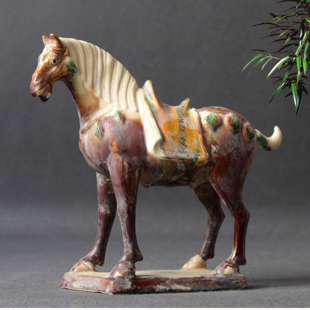 Tang Tri-color Glaze Ceramic Horse Statue, Large Antique Six Steeds Art Craft for Home Decor, Classic Chinese Artwork Collection