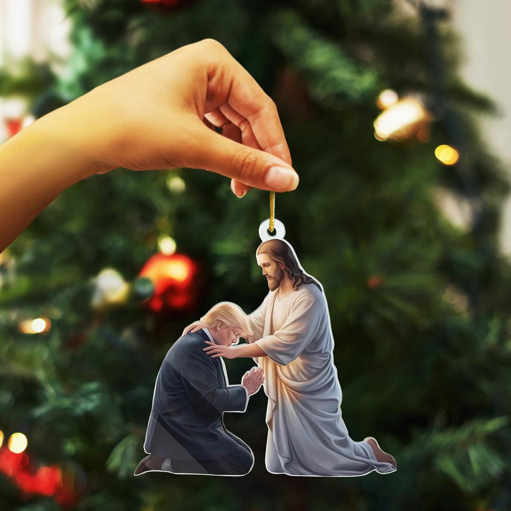 We Live Under God's Love Christmas Ornament | Funny Tree Pendant Decoration | Unique Nativity Scene Ornament For Indoor Holiday Cheer