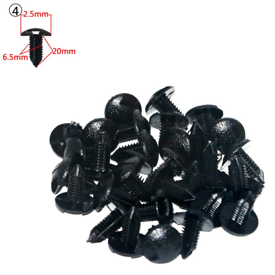 100 ks Smíšené Plastové Klipy Blatníku Auta Dveřní Nýty Zatlačovací Spojky Univerzální