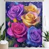 Rosebud Shower Curtain, Floral Plants, Spring Bathroom Decorative Shower Curtain, Waterproof Shower Curtain With Hooks