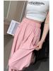 Ice Silk Women's High-Waist Wide Leg Pants - Summer 2025, Thin Apricot Drapey Style