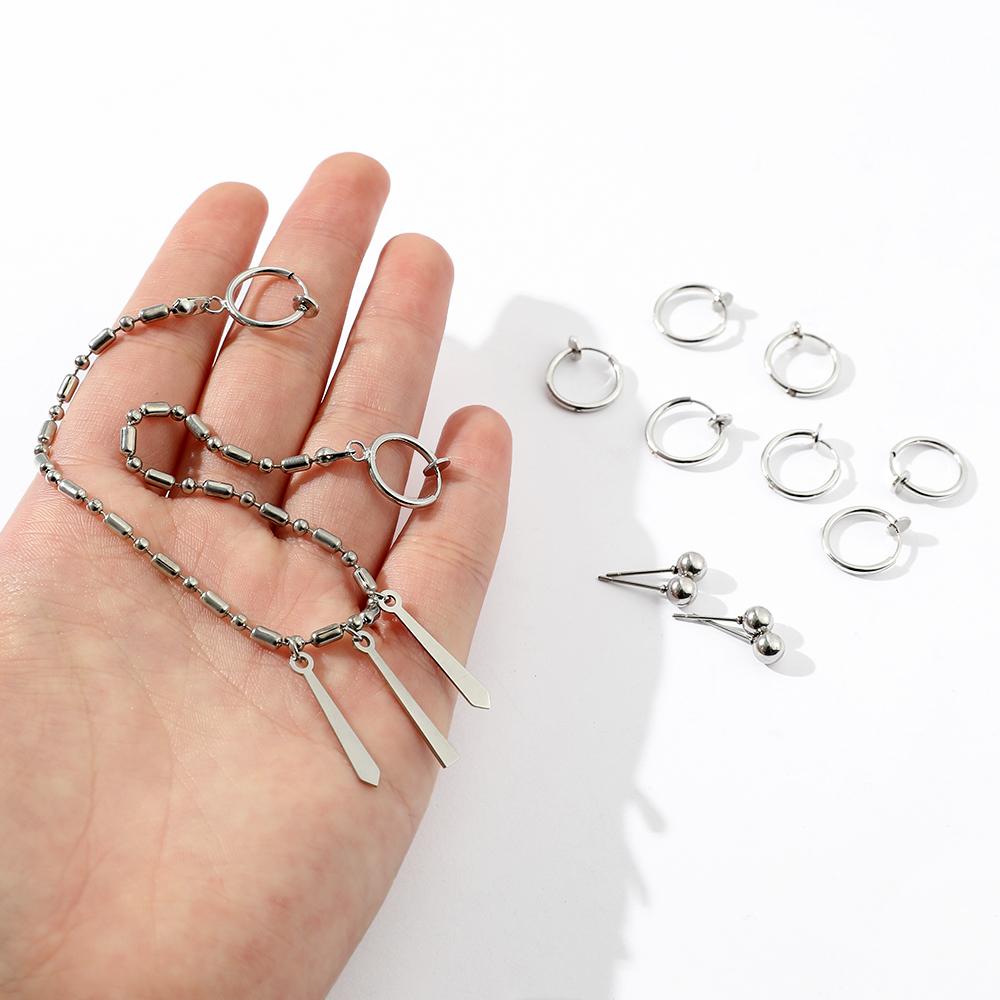 Anime Miyamura Izumi Roestvrijstalen Oorbellen Lip Piercing met Lange Ketting Oor Cosplay Accessoires Unisex Punk Populaire Sieraden