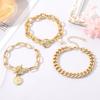 Punk Metal Damenmode Dicke Kettenglieder Armbänder Armreifen für Frauen Vintage Goldfarbe Geometrische Armbänder Set Schmuck Geschenk