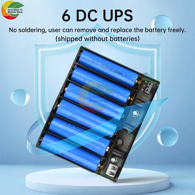 Wyjście 5V 9V 12V 6x Bateria 18650 Zasilacz awaryjny UPS Pudełko na power bank DIY do domu Router Telefon komórkowy Tablet Modem