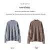 Women's Cashmere Cable Knit Sweater: Warm, Thickened Pullover with Half-High Neck for Autumn & Winter