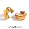 MamacitaSlay New Trendy Stainless Steel Geometric Clip Earrings Party Design Waterproof Jewelry Charm Statement Earrings Gift