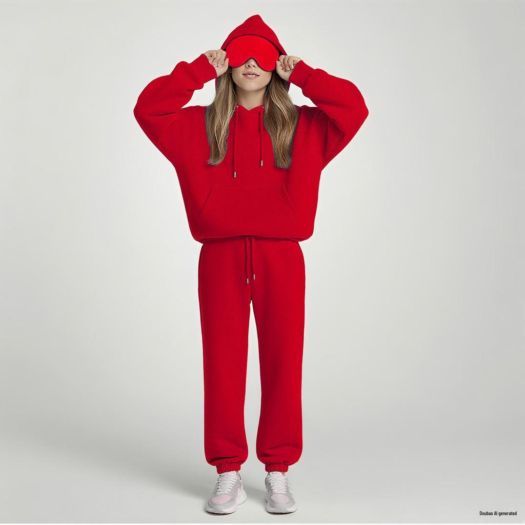 2025 Autumn/Winter Raglan Sleeve Sweatshirt & Zipper Pocket Long Pants Set