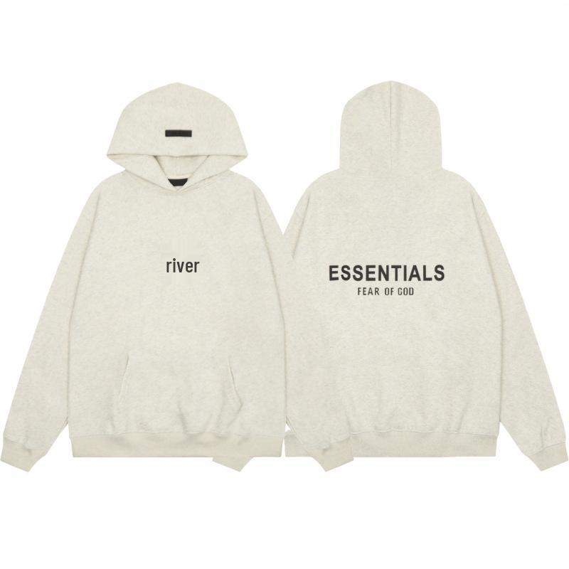 Herbst/Winter Unisex FOG ESSENTIALS Beflockter Hoodie Sweatshirt – Paar Lockerer Schnitt mit Plus Samt