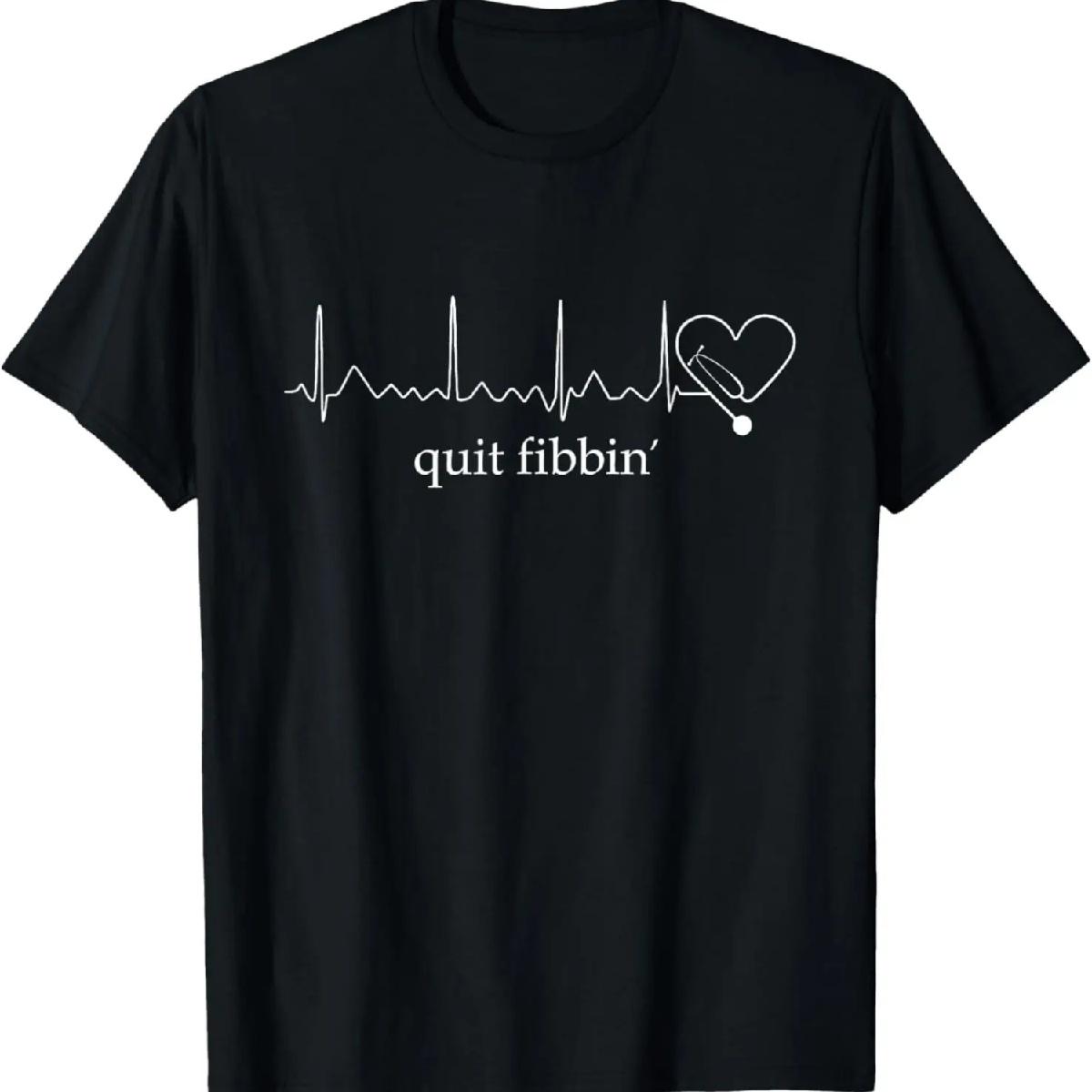 

Funny medical Atrial Fibrillation - Nurse Quit Fibbin T-Shirt XXXXXL чорний