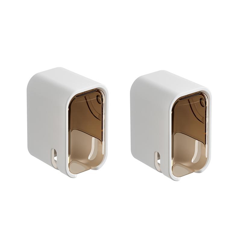 2 Stück Zahnbürstenhalter Wandmontage Stanzfrei Zahnbürstenhaken Badezimmer Zahnbürsten Aufbewahrungsregal Badezimmer WC Organizer