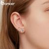 Bamoer Boucles d'oreilles en argent sterling 925 avec pierres précieuses bleues de style simple pour femmes, clous géométriques tendance, bijoux fins, cadeau de fête