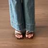 Fashion 2025 Summer New Brand Women Slipper Fashion Narrow Band Ladies Elegant Sandal High Weadge Heel Outdoor Elegant Slides