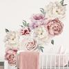 2pcs Peony Flower Wall Decals for Bedroom and Living Room | Self-adhesive PVC Home Decor