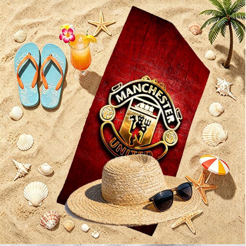 Football United F.C Print Beach Towel, Versatile Lightweight Absorbent Beach Towel for Pool Surf Yoga Bathroom, Perfect Birthday Holiday Gift