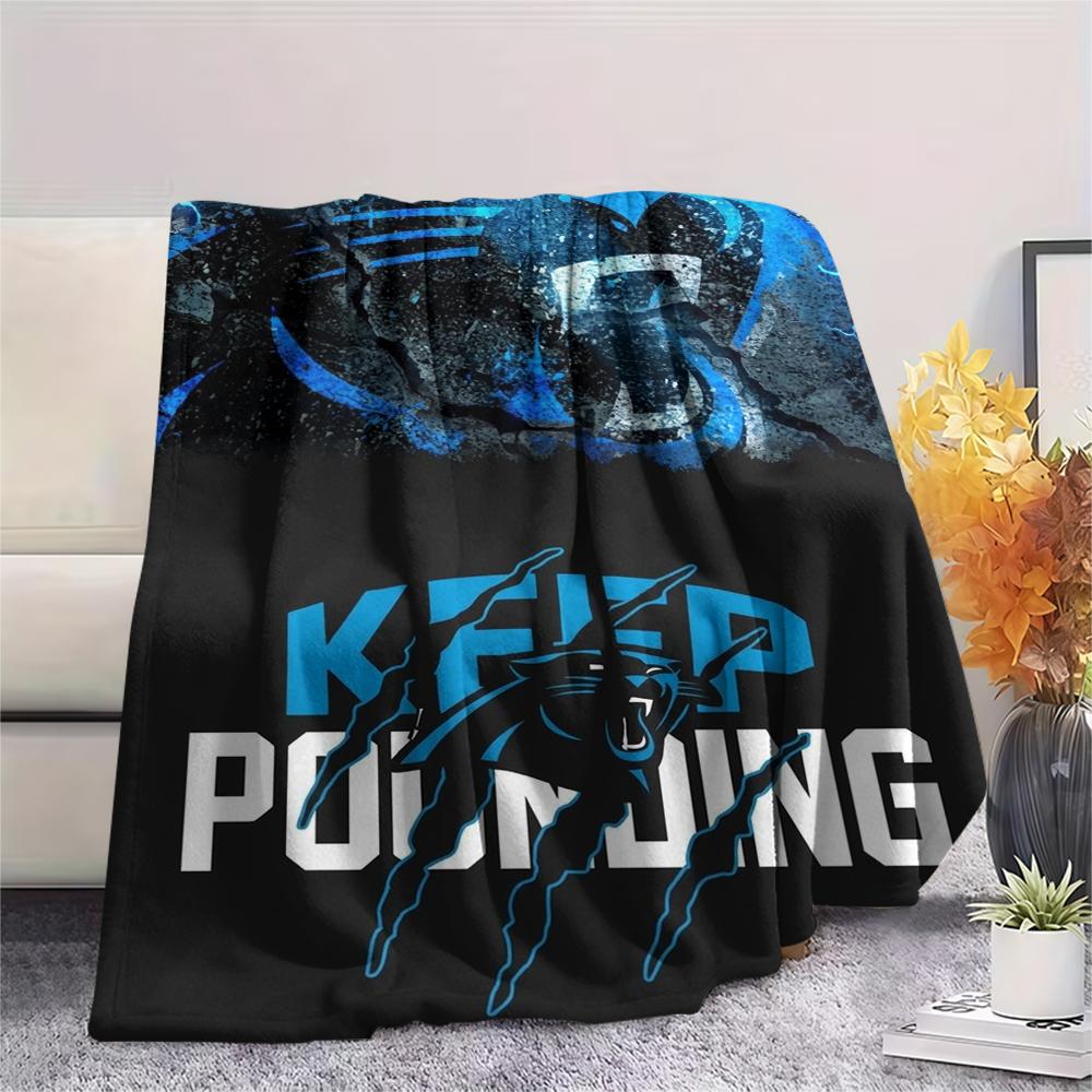 Carolina Panthers Druck Flanelldecke, Hohe Qualität, Bequem für Alle Jahreszeiten, Heimdekoration, Wärme und Komfort, Perfekt für Weihnachtsgeschenke