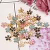 10/20/30pcs enamel alloy cherry blossom pendant earrings bracelets necklaces jewelry making and DIY crafts