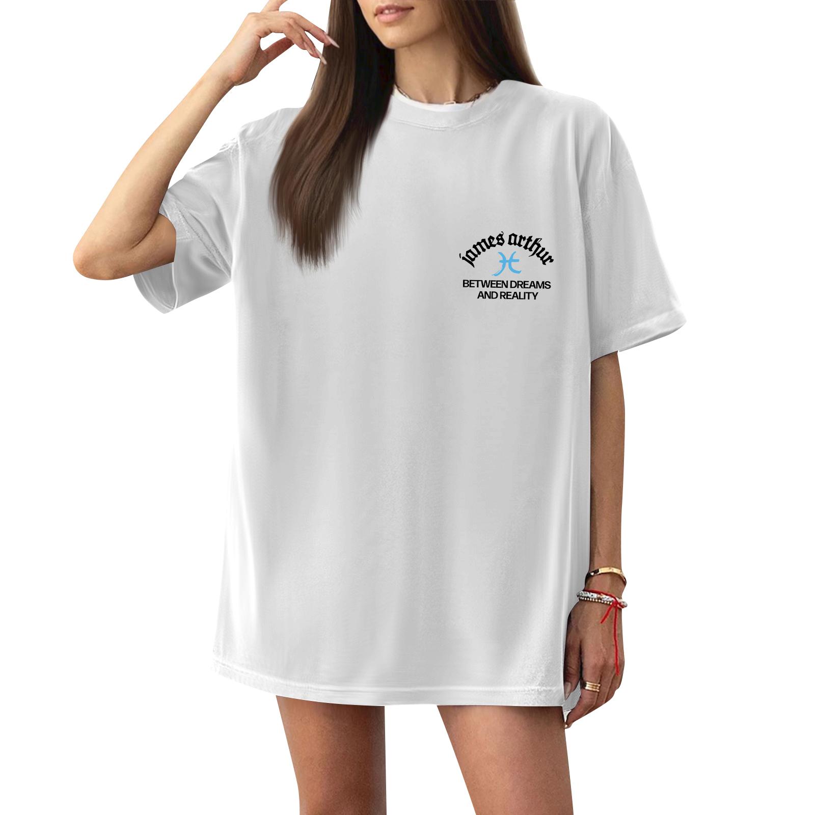 

Жіноча повсякденна футболка з коротким рукавом та принтом літер XL білий