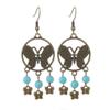 Retro butterfly fringed earrings niche design exotic long temperament high-end earrings women