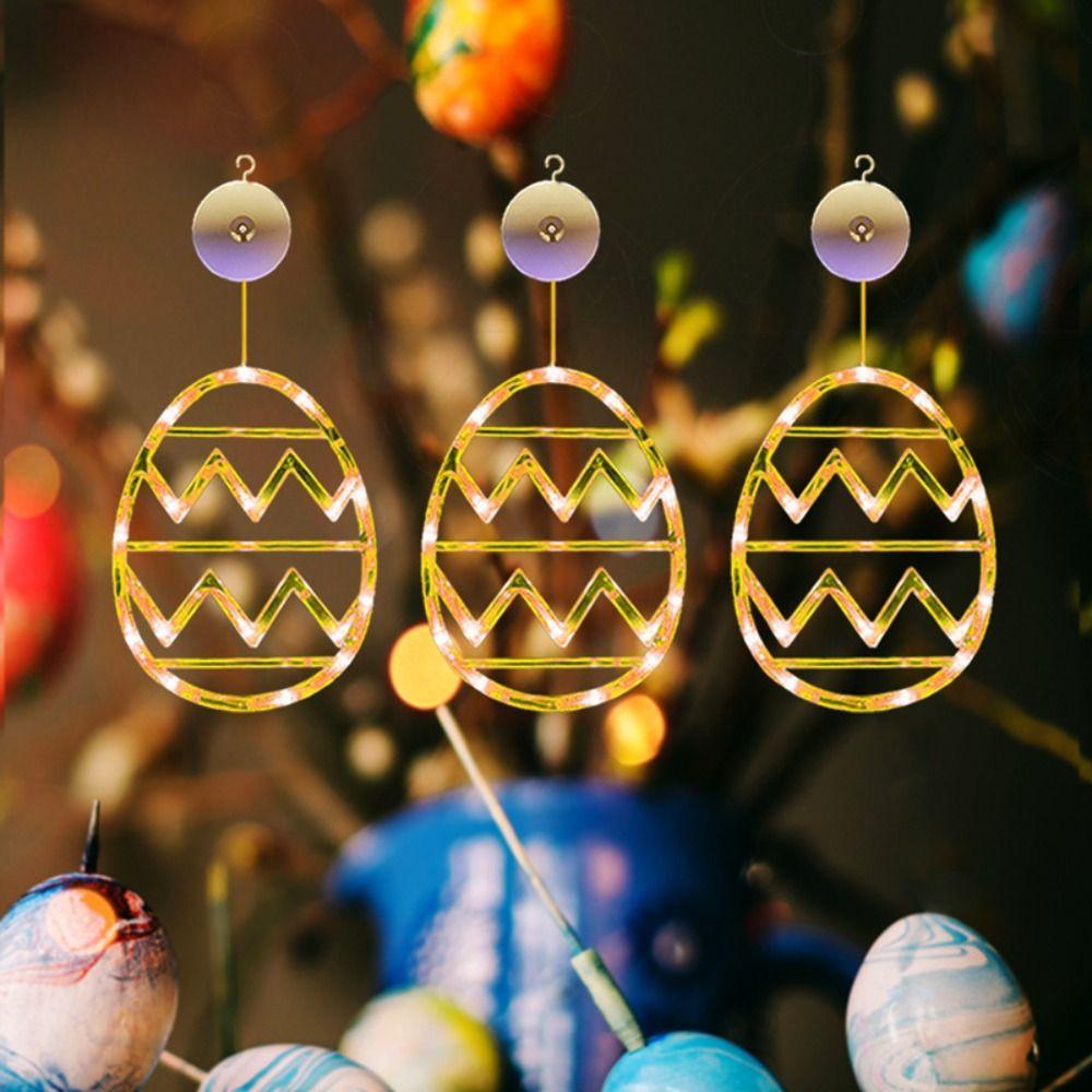 Multicolor Egg Suction Cup Light Plastic Atmosphere Light New Easter Window Lights  Party