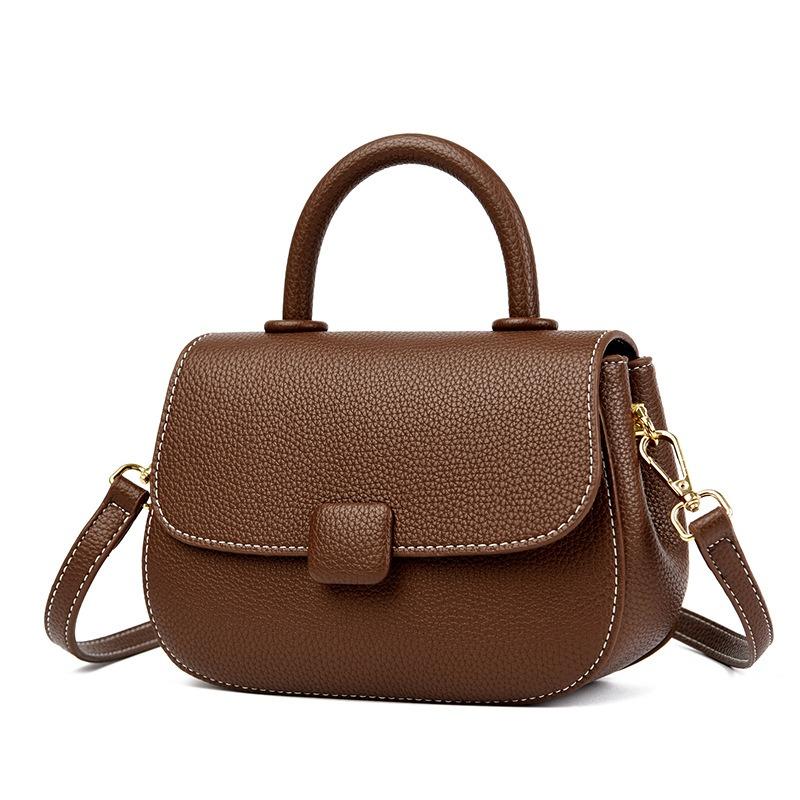 Retro solid color simple bag women's new messenger bag large capacity portable shoulder bag