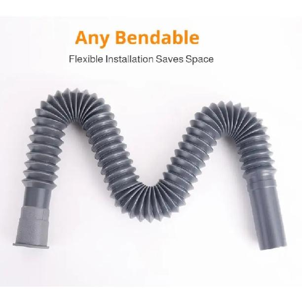 Plastic Corrugated Pipe for RV Sewage Basin Drainage Washbasin & Sink Plastic Hose - Durable Drainage Solution for RVs