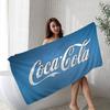 Limonadengetränk C-Coca-Cola Logo Anime Strand Schwimmtuch Weiches Saugfähiges Waschlappen Kindergeschenke Für Kinder Reise Camping Fitnessstudio