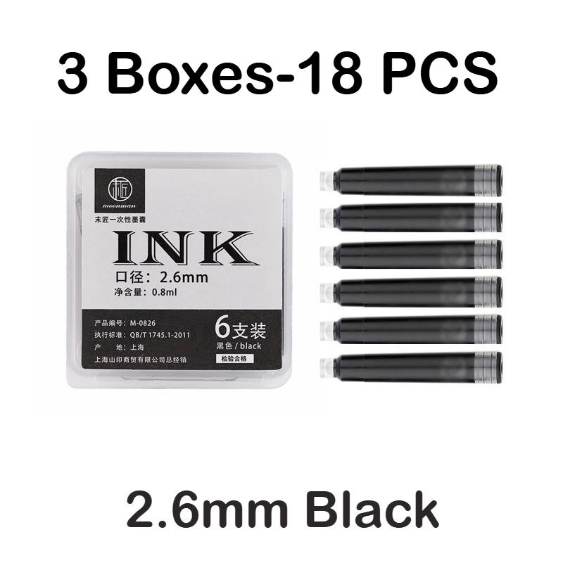 120/6 PCS Majohn Ink Sac Black 2.6/3.4mm 37mm Fountain Pen Ink Cartridges for JINHAO Hongdian Office School Supplies Stationery