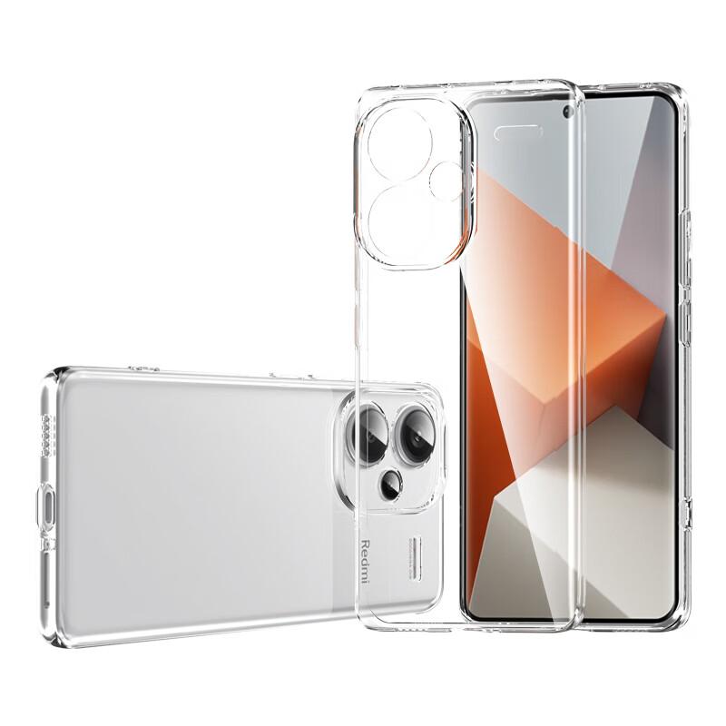 Redmi Note 13 Pro+ Phone Case, Transparent Full Coverage Ultra-Thin Shockproof Anti-Fingerprint Soft Case for Redmi Note 13 Pro+, Simple Design