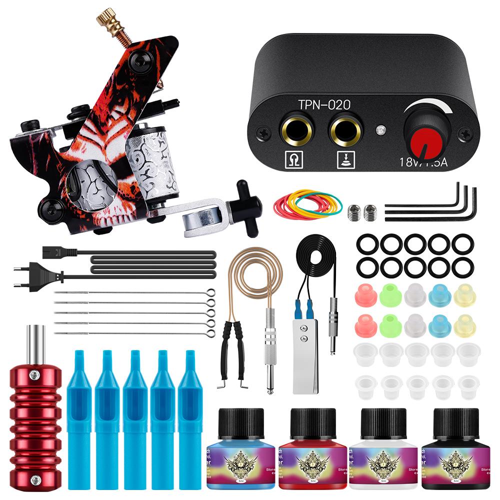 

PHOENIXY Набір машинок для татуювання для початківців Пистолет Джерело живлення Преміум чорнила Голки Набір коробок для рукоятки Голки для татуювання Повний набір Set 01