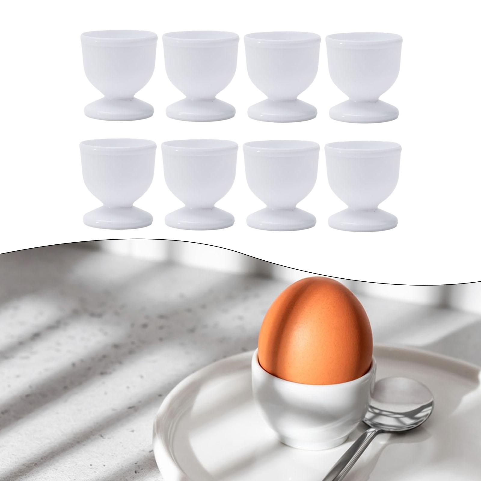 

4/8pc Egg Cups Holders Hard Soft Boiled Eggs Holders Cups Novel White Breakfast Plastic Kitchen Accessories