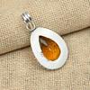 925 Sterling Silver Handmade Citrine Gemstone Pendant Jewelry Birthday's Gift For Her
