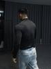 American Seamless Jacquard Zip-Up Fitness Base Layer Quick-Dry Slim Fit Long Sleeve T-Shirt