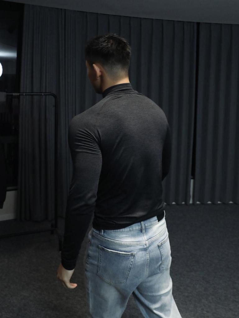 American Seamless Jacquard Zip-Up Fitness Base Layer Quick-Dry Slim Fit Long Sleeve T-Shirt