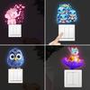 Glow-in-the-Dark Switch Stickers Penguins Elephants Design Self-Adhesive Removable Wall Stickers Suitable For Switches & Outlets
