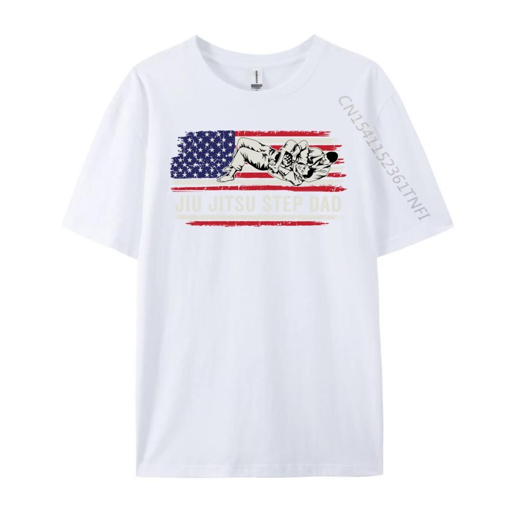 Jiu Jitsu Mma Or Bjj Usa Flag Art Step Dad Grahpic Tee Shirt Short Sleeve Tee Outdoor
