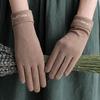 1 Pair Women Gloves Keep Warm Full Finger Flannel Touch Screen Winter Cycling Gloves for Outdoor