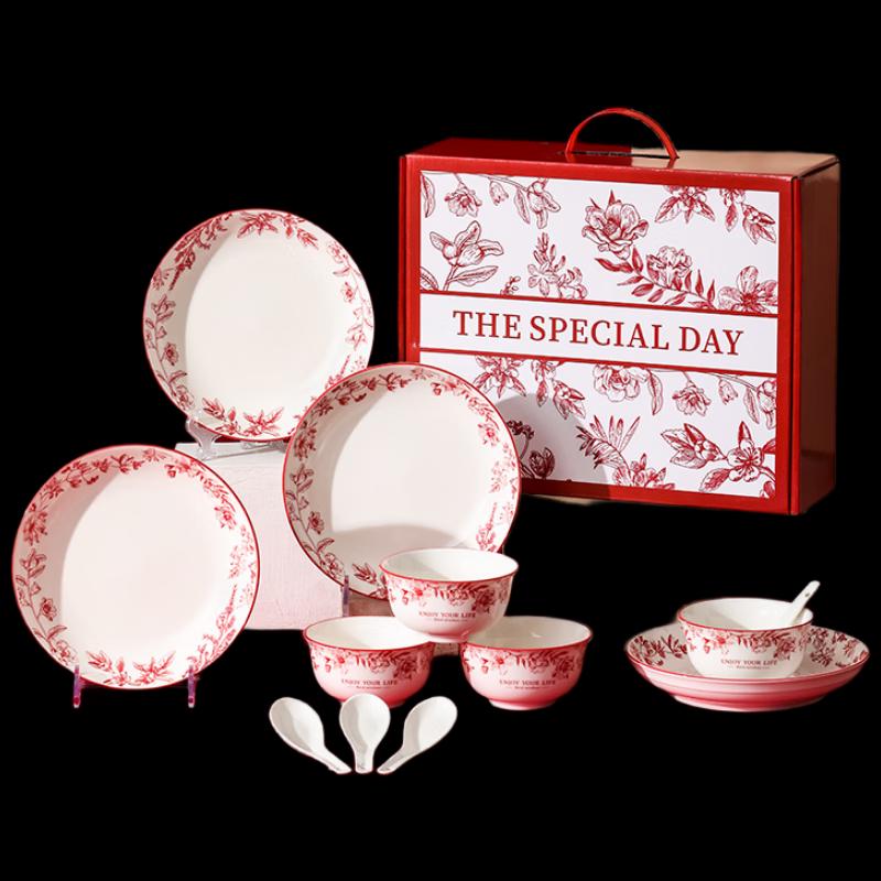 Rose Garden Ceramic Dinnerware Gift Set