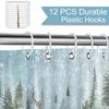 Winter Deer Shower Curtain Deer And Forest Snow Forest Tree Scene Snowflake Christmas Shower Curtain Bathroom Bathtub Curtain
