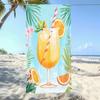 Super Sized Soft Ultra-fine Fiber Beach Towel Themed Tropical Beverage Pattern Quick Drying and Sand Prevention Fitness Yoga
