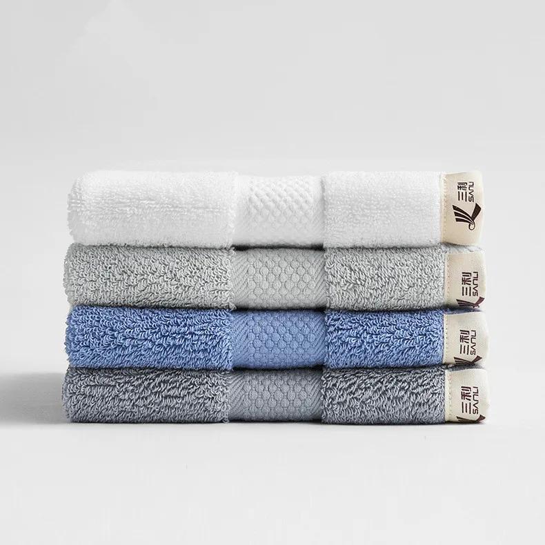1Pc 34x34cm Square 100% Cotton Solid Color Thicken Hanging Soft Absorbent Bathroom Adult Face Towel
