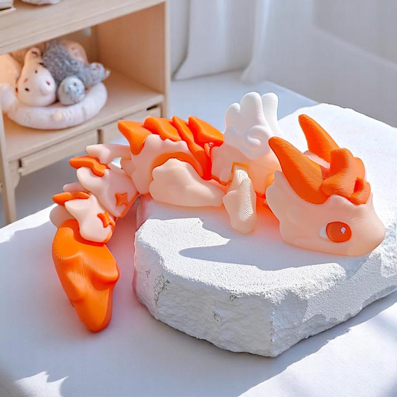 

Подвижные суставы Украшение Дракон Мультяшное рукоделие Скульптура Дракона Фигурка Реалистичная 3D-печатная игрушка Дракон Дети