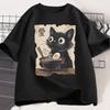 Funny Cat RaUnisex Tshirt Graphic Tee Japanese Kawaii Anime Cat Graphic T Shirts Unisex Women Casual Short Sleeve Cotton Tee Shirt