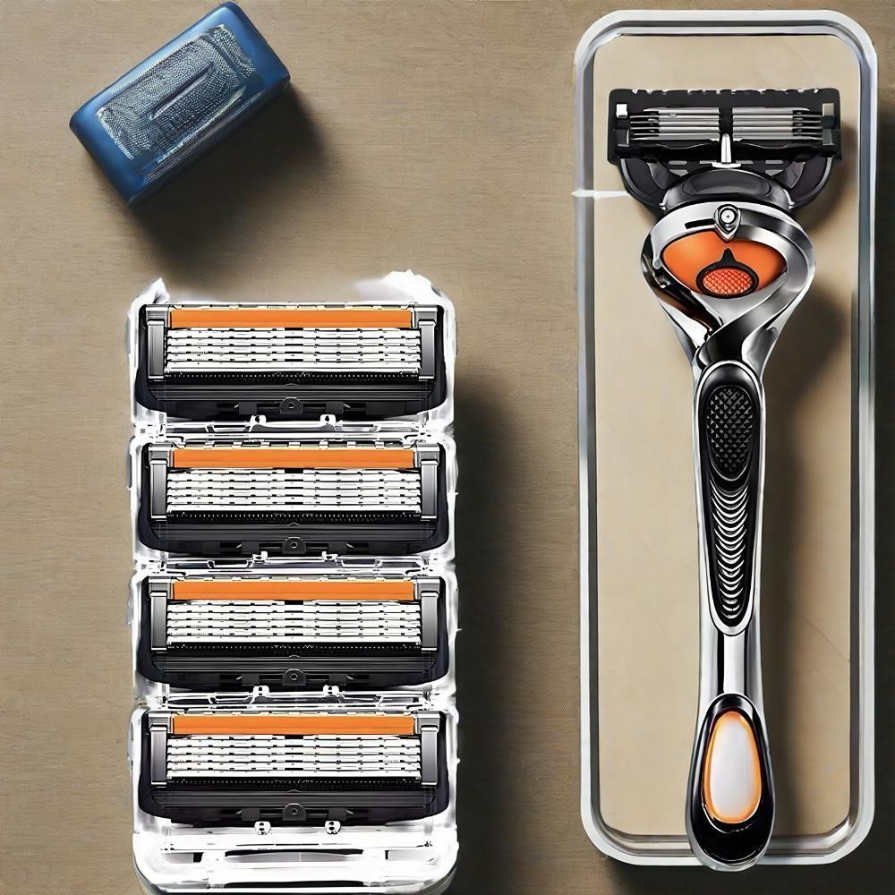 Five-layer Manual Shaving Head Black Orange Universal 5-layer Knife Holder Men's Beard Knife