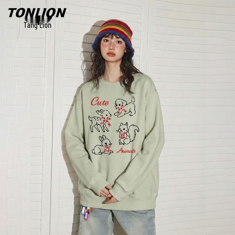 TonLion Women's Round Neck Long Sleeve Sweatshirt