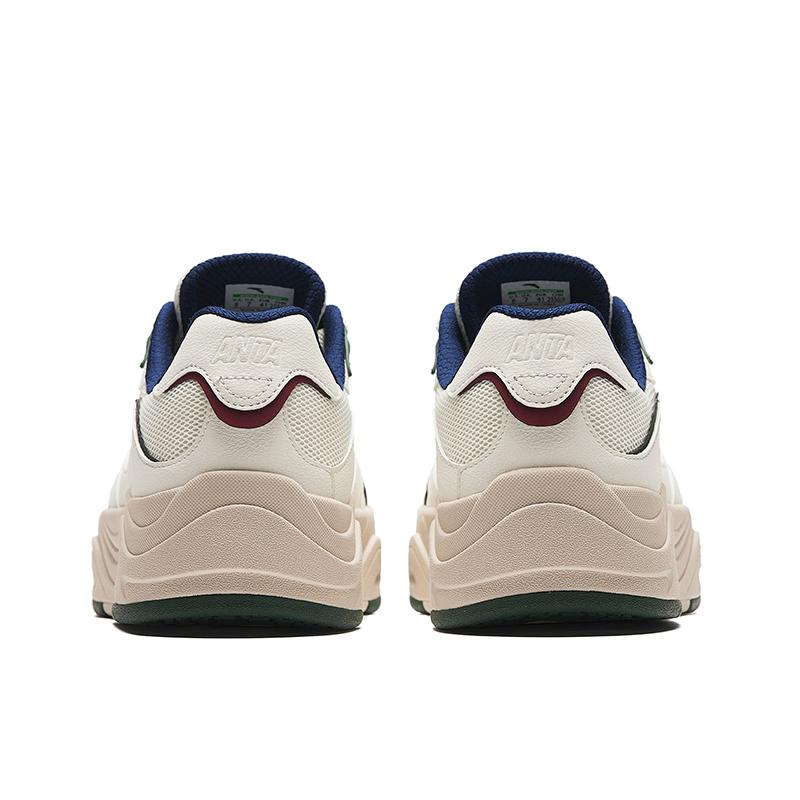 Anta Seaweed Height Increasing Lightweight Low-Top Skateboard Shoes Men's Beige White Green Sneakers