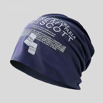 Soft Cotton Baggy Beanie Hat For Men Women Autumn Spring Slouchy Skullcaps Fashion Letter Print Hip Hop Warm Bonnet Caps Unisex
