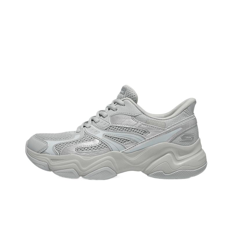 Skechers DLites Mesh Synthetic Leather Classic Cool Comfortable Low Top Dad Shoes Women sneaker 117689-LTGY 36