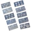 10PCS Silicone Nail Art Moulds Flower Nail Art Template Moulds Silicone Texture for Beauticians and Nail Art Learners